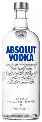 Absolut Vodka Orginal Limited 1 L วอดก้า / เตกีล่า vodka / tequila ยกลัง 12 ขวด 9500 บาท