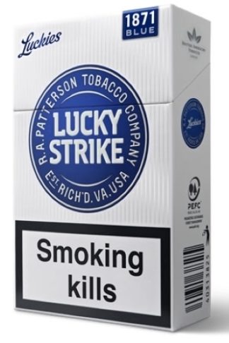 Lucky Strike Blue  บุหรี cigarette (Tar 6 mg Nicotine: 0.6mg Myanmar)